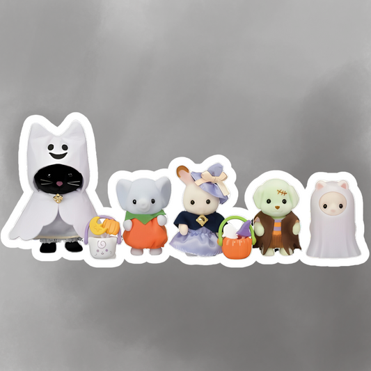 Trick or Treat Kiss-Cut Vinyl Decal Stickers Calico Critters Sylvanian Families Merch